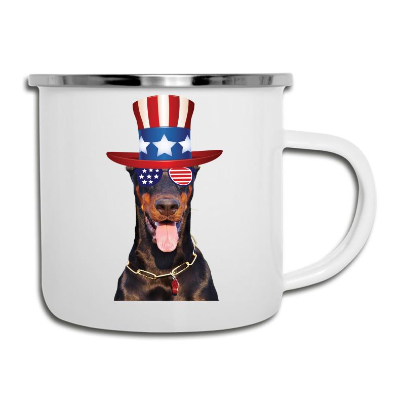 Doberman Eyewear American Flag Sunglasses Glasses And Hat 4th Of July Camper Cup | Artistshot