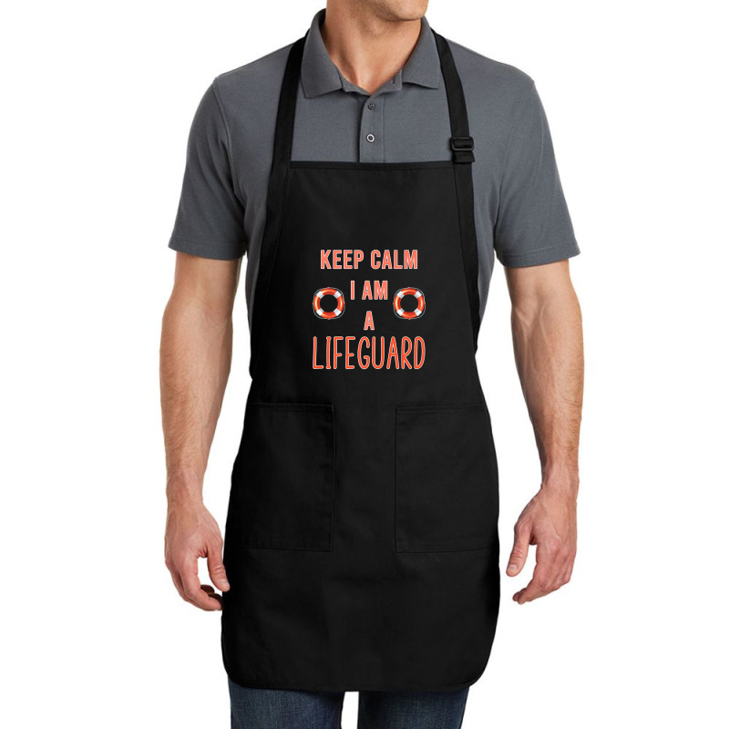 Mens Keep Calm I Am A Life Guard Seashore Marine Police Duty Premium Full-length Apron | Artistshot