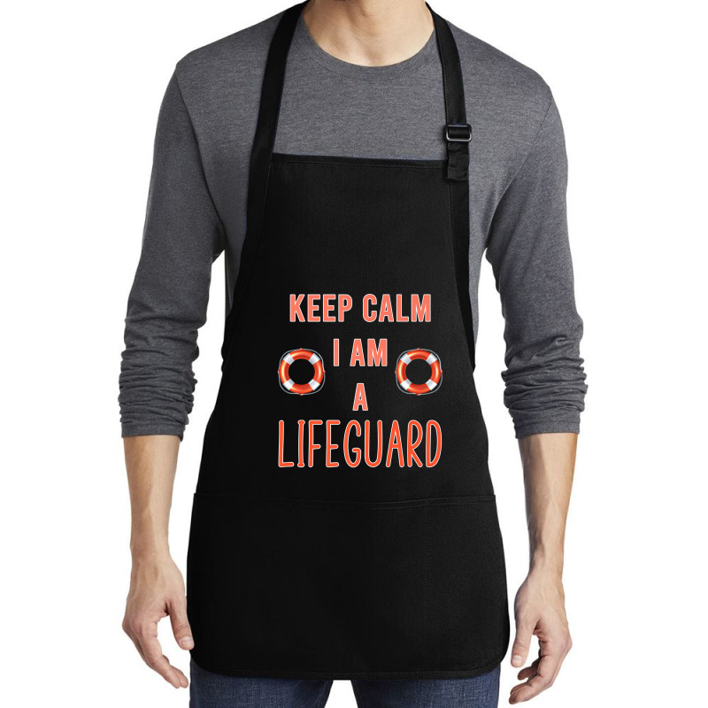 Mens Keep Calm I Am A Life Guard Seashore Marine Police Duty Premium Medium-length Apron | Artistshot