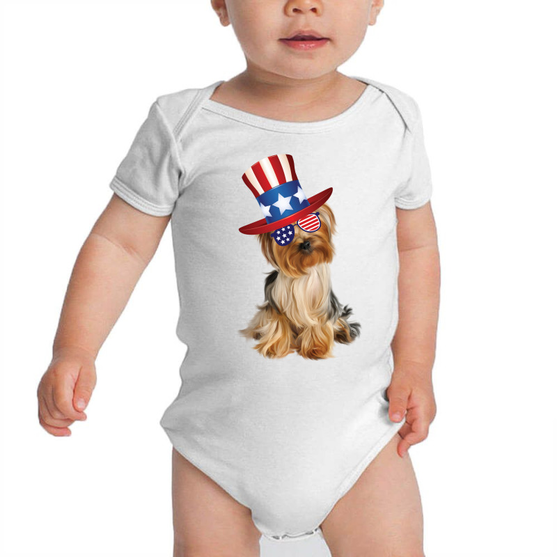 Yorkshire Terrier Eyewear American Flag Sunglasses Glasses And Hat 4th Baby Bodysuit by vip.pro123 | Artistshot