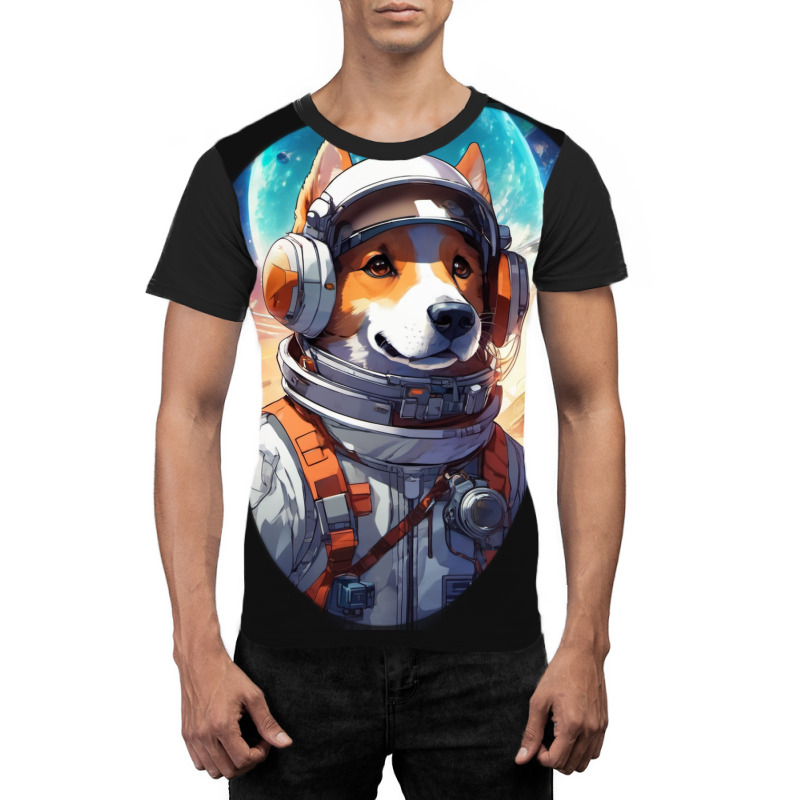 Cosmic Canine: The Astronaut Dog Graphic T-shirt | Artistshot