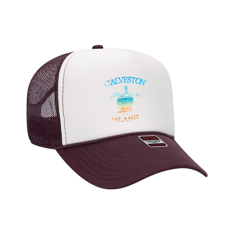 Jcombs Galveston Island, Tx, Sea Turtle And Beach Foam Trucker Hat by FrancesTiffany | Artistshot