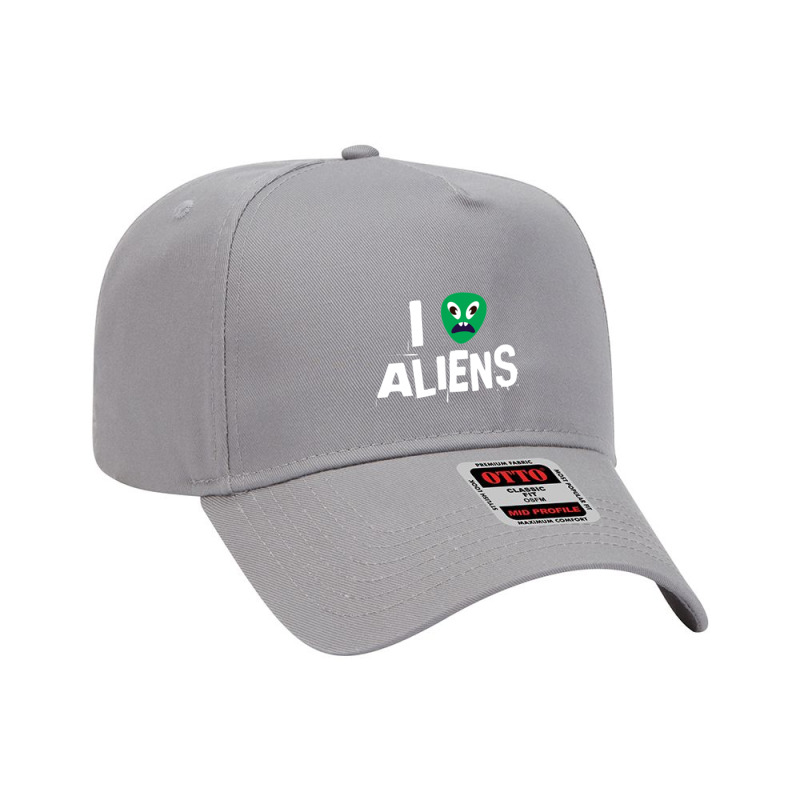 I Love Aliens Heart Face Alien Adjustable Baseball Cap by Adcock Salmon | Artistshot