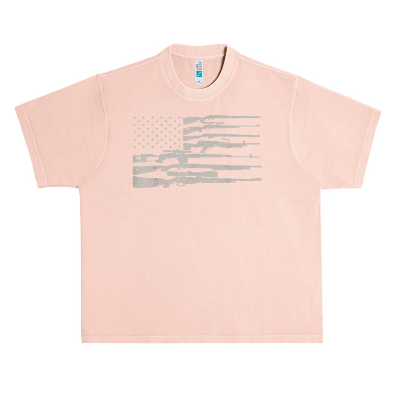 Big American Flag With Machine Guns  2a Flag Shirt Urban Heavy T-shirt | Artistshot