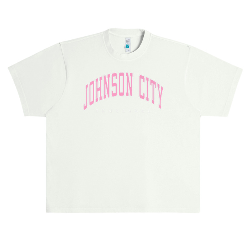 Johnson City Tennessee Tn Varsity Style Pink Text Premium T Shirt Urban Heavy T-shirt by nyce | Artistshot