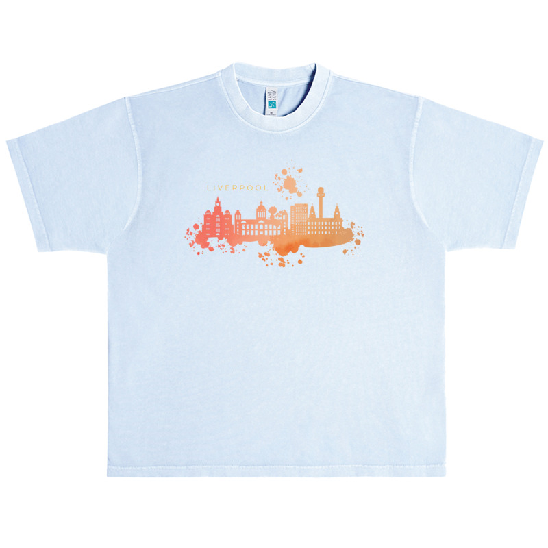 Liverpool Skyline Watercolors Classic Urban Heavy T-shirt | Artistshot