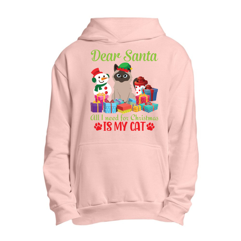 Merry Christmas Day Me You Cats Lover Snow Presents Dear Santa All I N Urban Pullover Hoodie by kerchingparticular | Artistshot