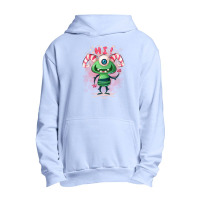 Cartoon Cute Happy Green One Eyed Horned Monster Urban Pullover Hoodie | Artistshot