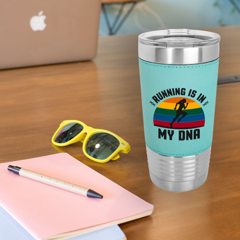 Running Is In My Dna Biology Motivation Genetics Workout Classic Leatherette Tumbler | Artistshot