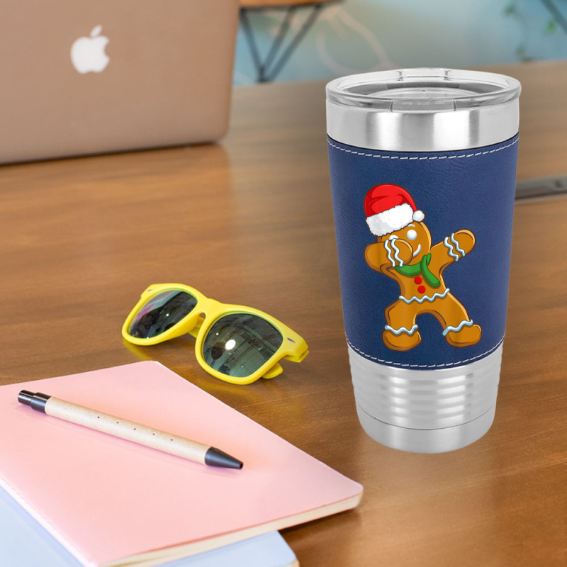 Dabbing Gingerbread Santa Christmas Kids Boys Xmas Cookie Leatherette Tumbler | Artistshot