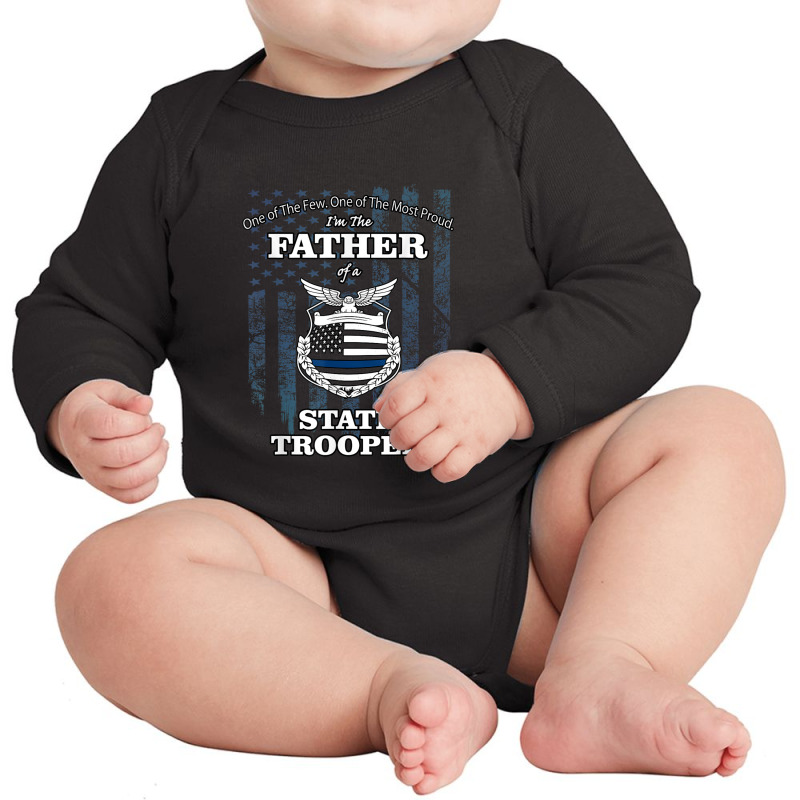 State Police Badge   Proud State Trooper Dad Long Sleeve Baby Bodysuit by ThienThuong | Artistshot