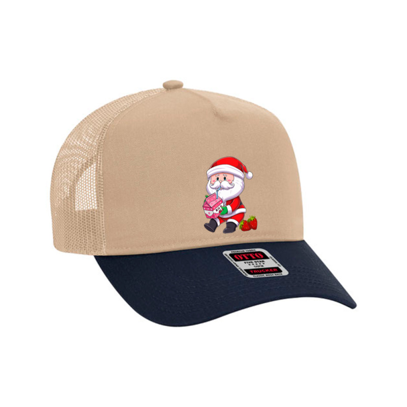 Santa Strawberry Milkshake Carton Kawaii Japanese Anime Xmas Mesh Back Trucker Hat by pester | Artistshot