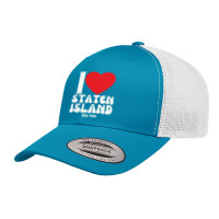 I Love Staten Island Lovers Retro Distressed Pullover Hoodie Retro Trucker Cap | Artistshot