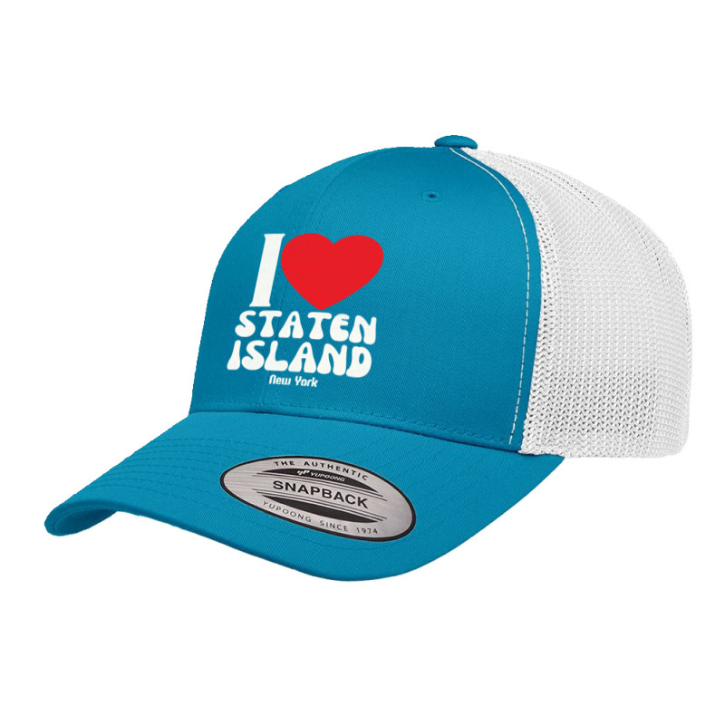 I Love Staten Island Lovers Retro Distressed Pullover Hoodie Retro Trucker Cap by darelychilcoat1989 | Artistshot