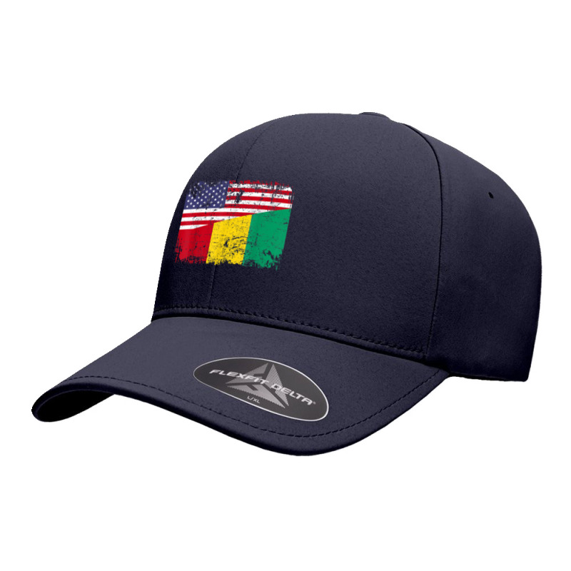 Guinean Roots  Half American Flag  Usa Guinea Flag T Shirt Seamless Cap | Artistshot