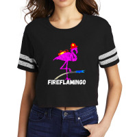 Fire Fighter Flamingo Exotic Bird Funny Firefighter Fireman Scorecard Crop Tee | Artistshot