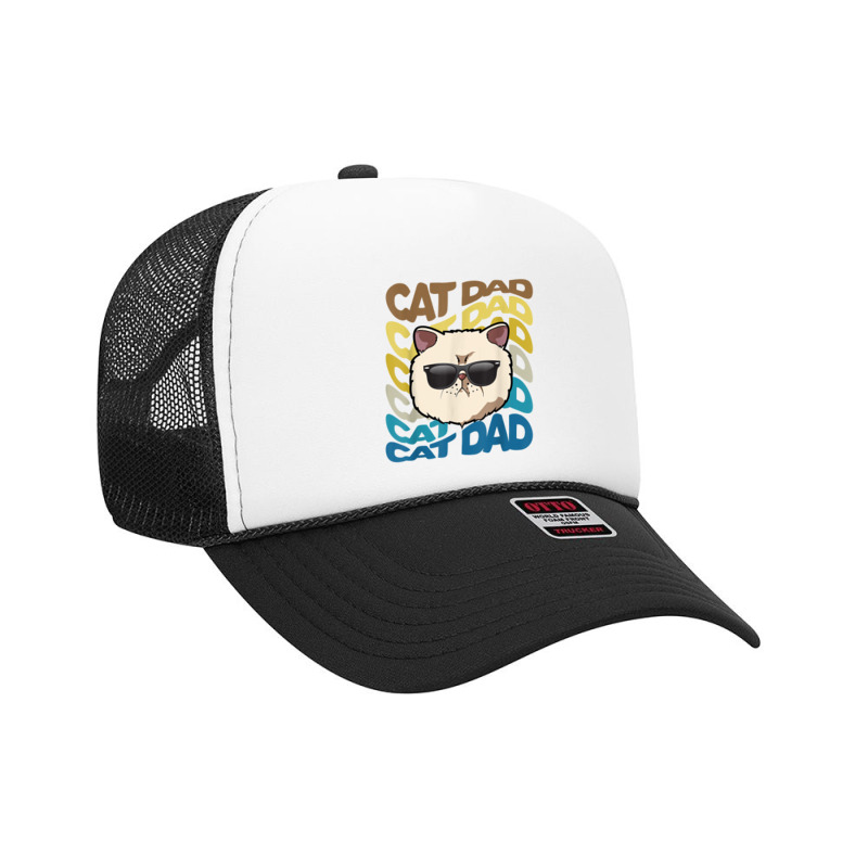 Retro Vintage Cool Exotic Shorthair Cat Dad Kitty Dad Foam Trucker Hat by Scout | Artistshot