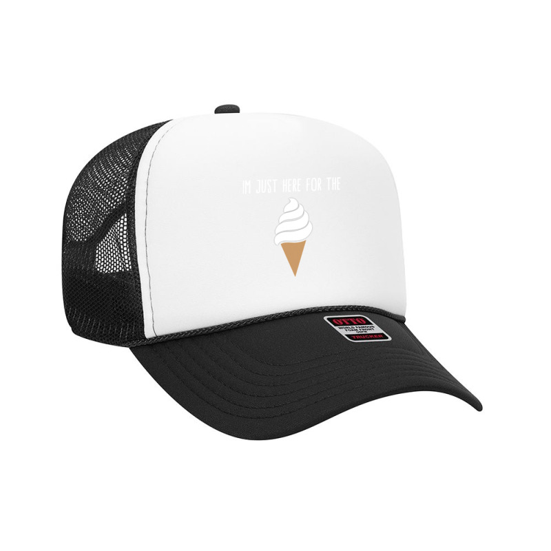 I'm Just Here For The Ice Cream Meme Cute Vanilla Soft Serve Foam Trucker Hat by cm-arts | Artistshot