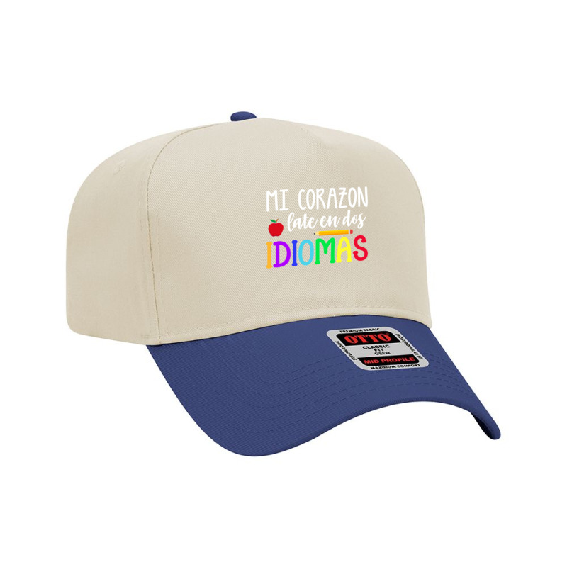 Mi Corazon Late En Dos Idiomas Bilingual Adjustable Baseball Cap by cm-arts | Artistshot