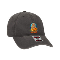 Halloween Costume Vintage Bear Sitting Pumpkin Dyed Cap | Artistshot