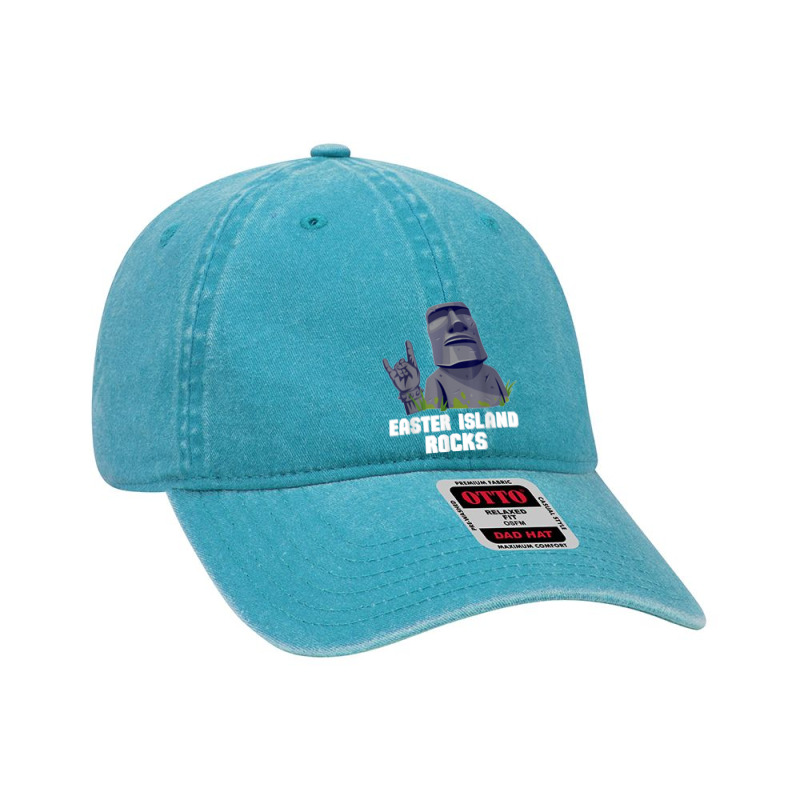 Easter Island Rocks Moai Statue Rapa Nui Rock Music Dyed Cap | Artistshot