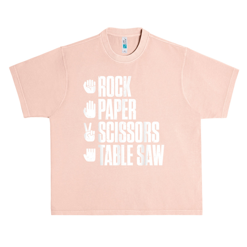 Rock Paper Scissors Table Saw Funny Carpenter Urban Heavy T-shirt | Artistshot