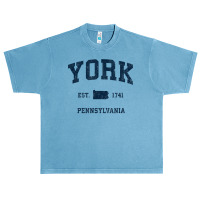 York Pennsylvania Pa Vintage Athletic Navy Sports Design T Shirt Urban Heavy T-shirt | Artistshot