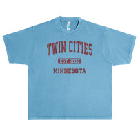 Twin Cities Minnesota Mn Vintage Athletic Sports Design Raglan Basebal Urban Heavy T-shirt | Artistshot