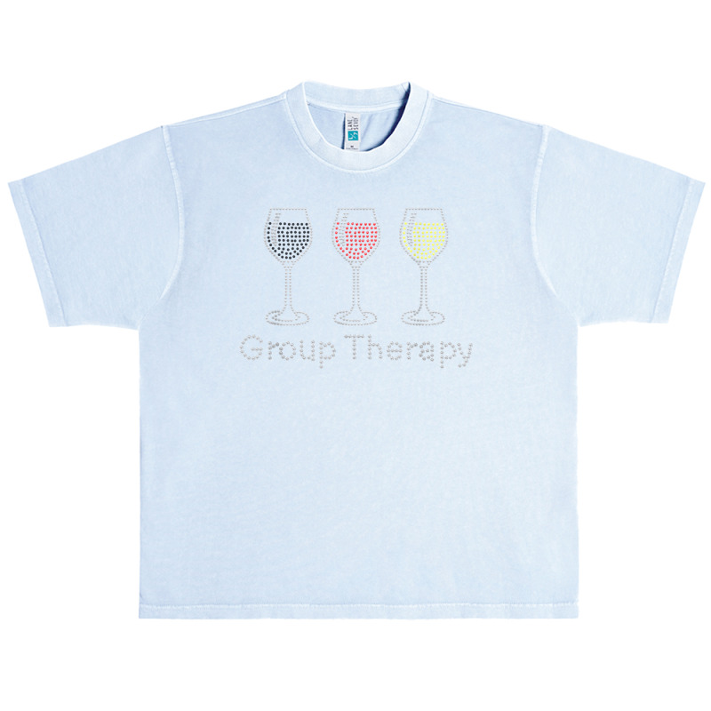 Woman Group Therapy Wine Glasses Rhinestone For Birthday T Shirt Urban Heavy T-shirt by cm-arts | Artistshot