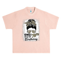 78 Years Old Messy Bun Leopard Omg It's My 78th Birthday T Shirt Urban Heavy T-shirt | Artistshot