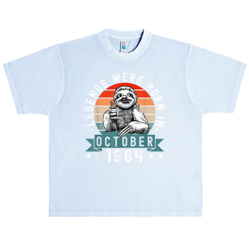 Legends Were Born In October 1964 Funny Sloth Birthday T Shirt Urban Heavy T-shirt | Artistshot