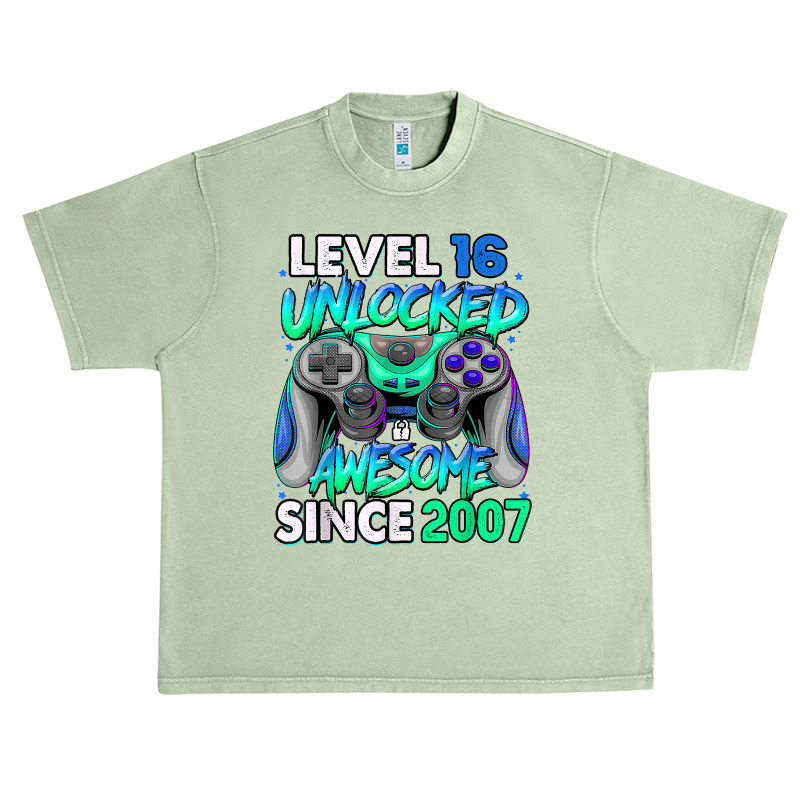 Vintage 16 Year Old Birthday Unlocked Awesome Since 2007 T Shirt Urban Heavy T-shirt | Artistshot