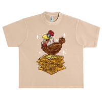 Chicken Chick And Waffles Funny Waffle Joke Pancakes Breakfast 53 Roos Urban Heavy T-shirt | Artistshot