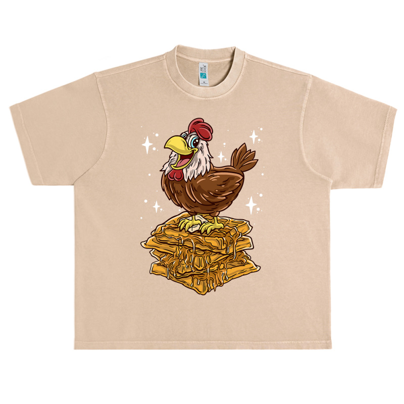 Chicken Chick And Waffles Funny Waffle Joke Pancakes Breakfast 53 Roos Urban Heavy T-shirt by cm-arts | Artistshot