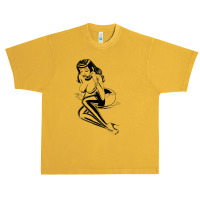 On The Phone Sexy Big Titty Lingerie Pinup Girl T Shirt Urban Heavy T-shirt | Artistshot