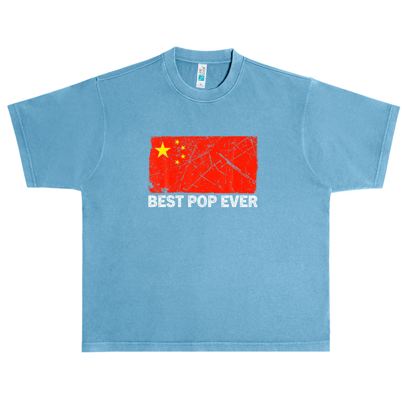 Retro Best Pop Ever China Flag Distressed Father's Day Urban Heavy T-shirt | Artistshot