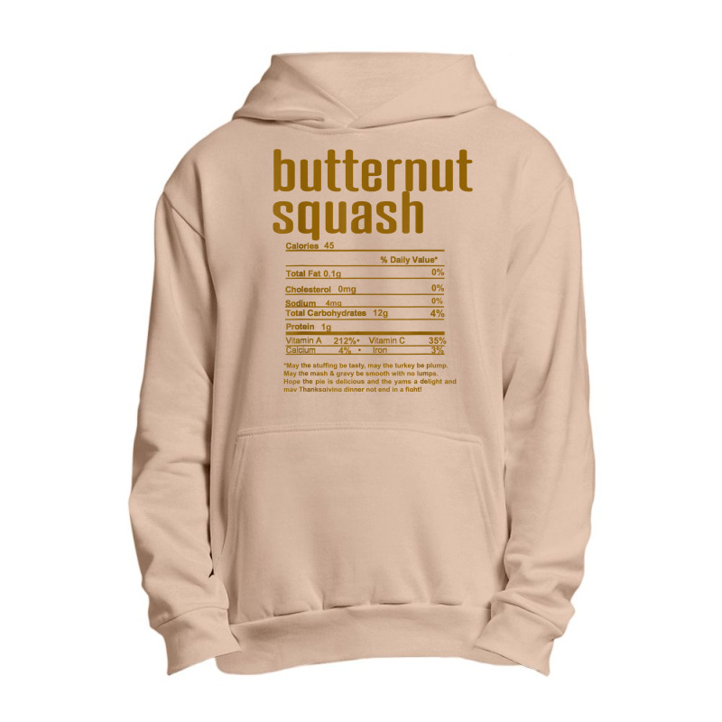 Thanksgiving Christmas Butternut Squash Nutritional Facts T Shirt Urban Pullover Hoodie by cm-arts | Artistshot