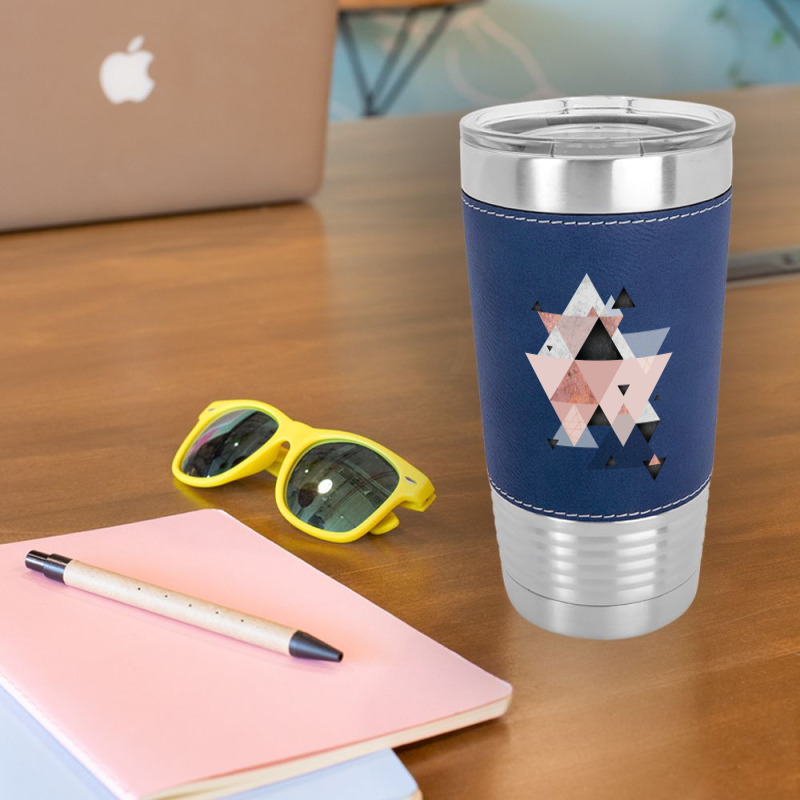 Geometric Compilation In Rose Gold And Blush Pink Leatherette Tumbler | Artistshot