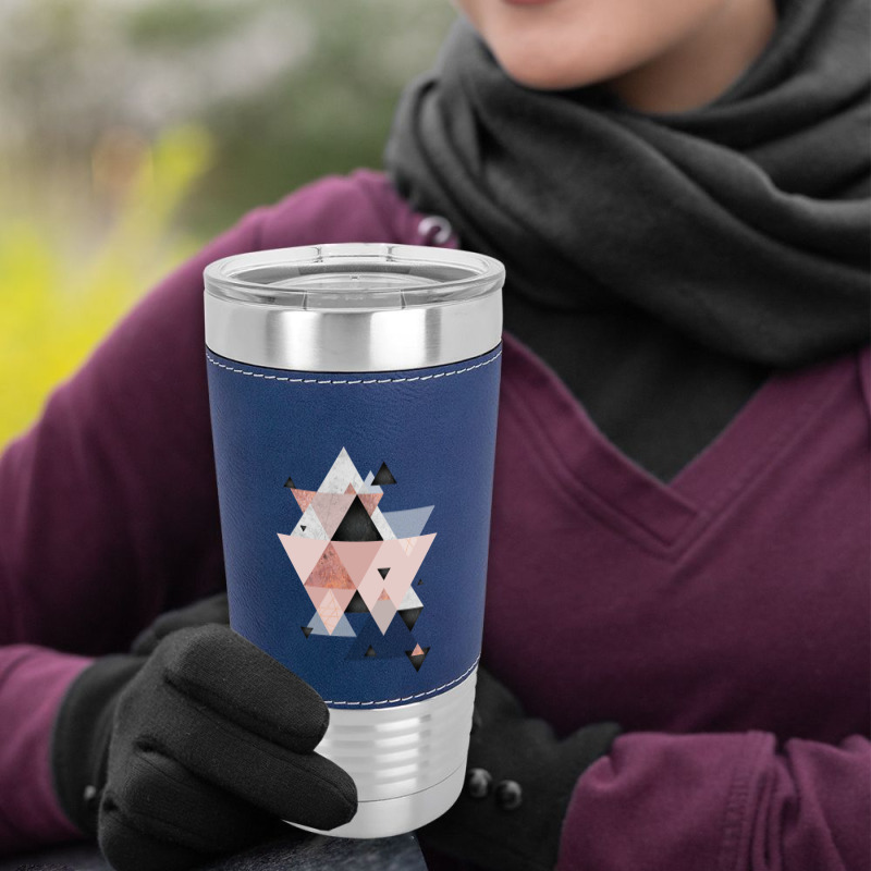 Geometric Compilation In Rose Gold And Blush Pink Leatherette Tumbler | Artistshot