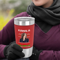 Santa Kamala Ugly Christmas Sweater Meme Kamalalala Leatherette Tumbler | Artistshot