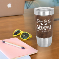 Womens Soon To Be Grandma Est.2021 Pregnancy Announcement T Shirt Leatherette Tumbler | Artistshot