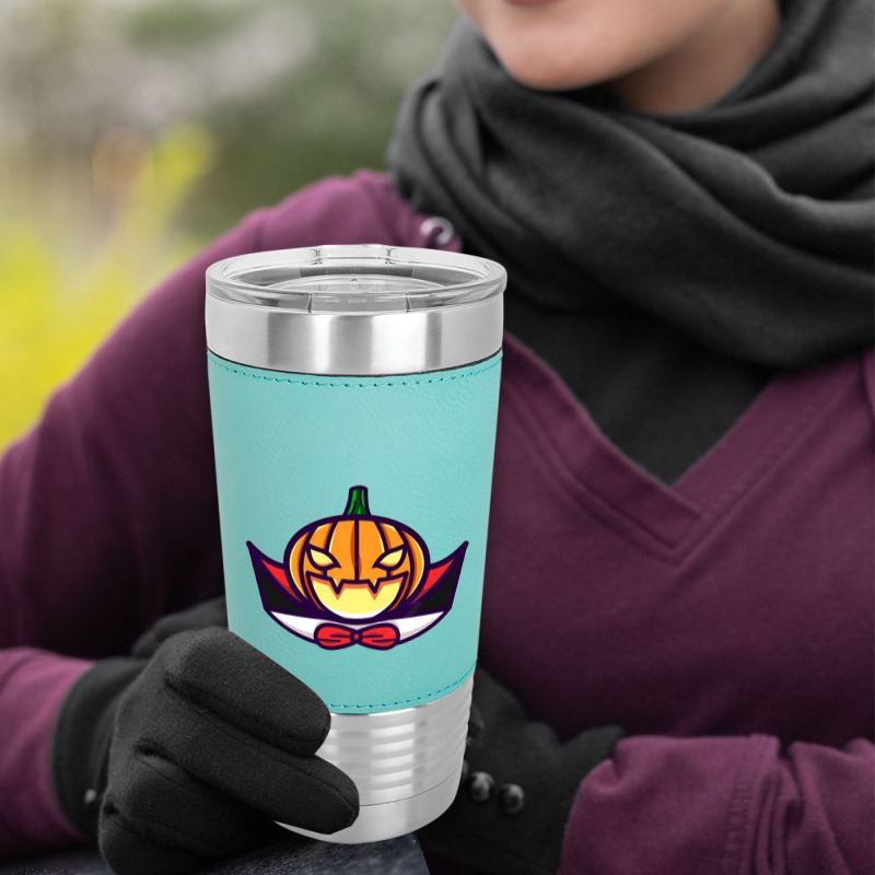 So Cool Dracula Pumpkin Design Leatherette Tumbler | Artistshot