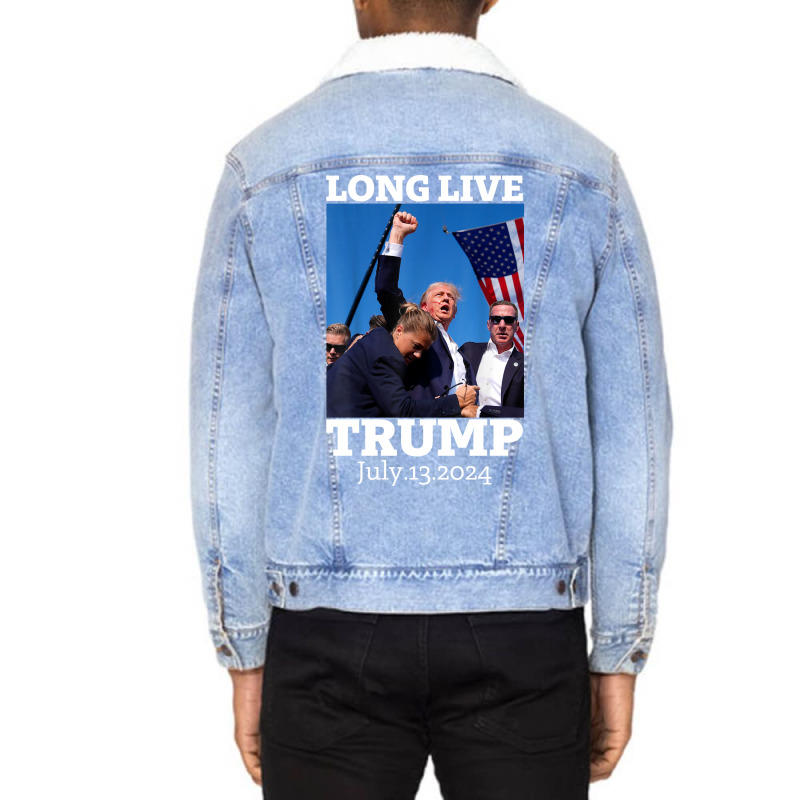 Long Live Trump July 13 2024 Unisex Sherpa-lined Denim Jacket | Artistshot