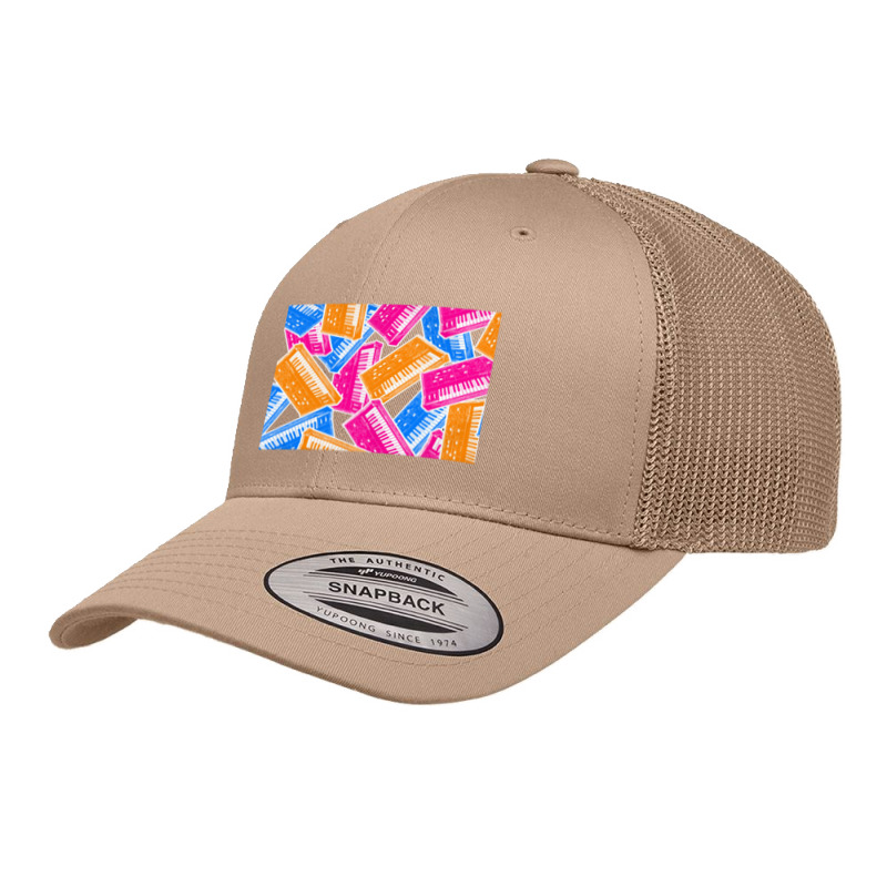 Analog Synthesizer Repeat Pattern Collage Artwork Design Retro Trucker Cap | Artistshot