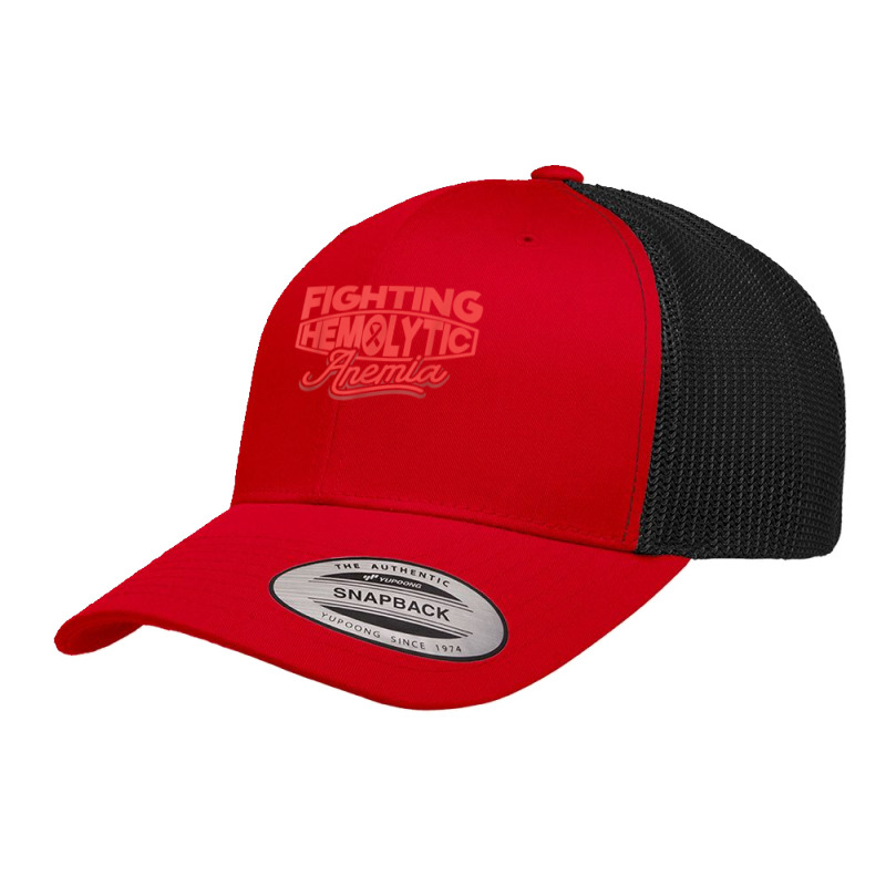 Red Ribbon Fighting For Hemolytic Anemia Awareness T Shirt Retro Trucker Cap by ReagerAero | Artistshot