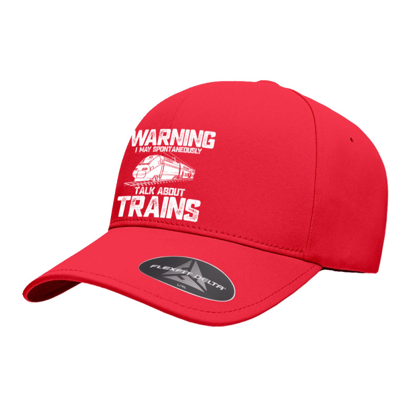 Train Funny Warning I May Spontaneously Talk About Trains Lover Birthd Seamless Cap | Artistshot