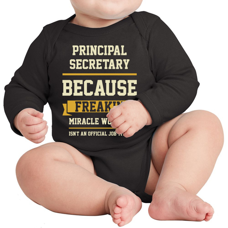 Principal Secretary - Cool Gift Job Long Sleeve Baby Bodysuit by Diogo Calheiros | Artistshot