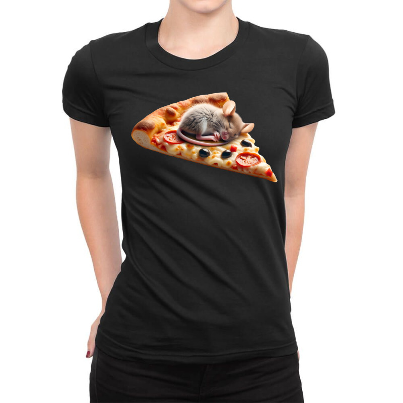 Pizza And Mouse Ladies Fitted T-Shirt by Animalpaintings | Artistshot