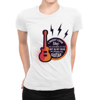 I Might Look Like I'm Listening To You But In My Head I'm Playing Guit Ladies Fitted T-shirt | Artistshot