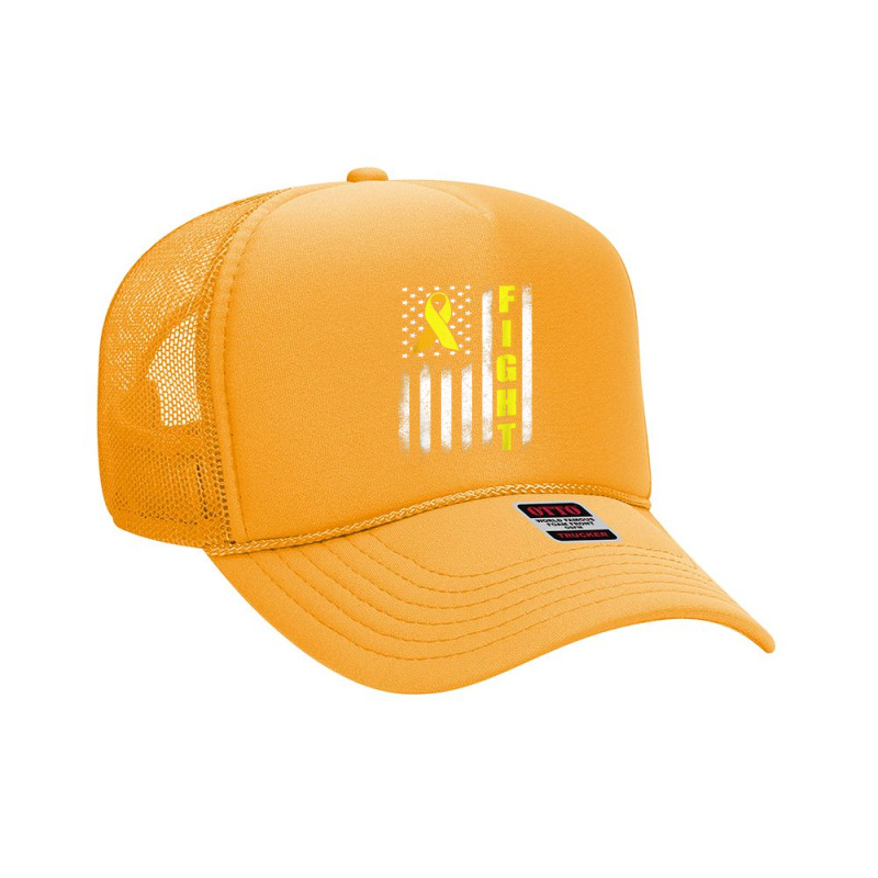 Bone Cancer Fight Sarcoma Cancer Awareness American Flag Foam Trucker Hat by Dapper | Artistshot